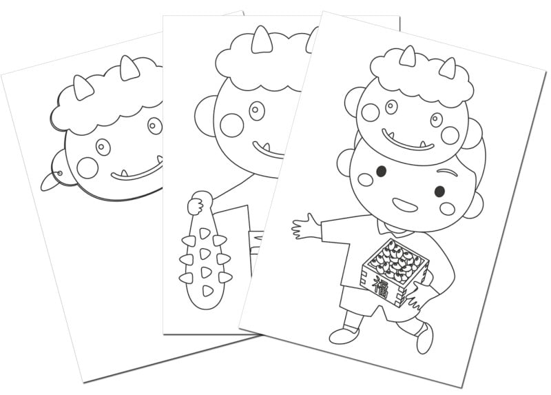 節分塗り絵・鬼塗り絵無料 ぬりえパーク