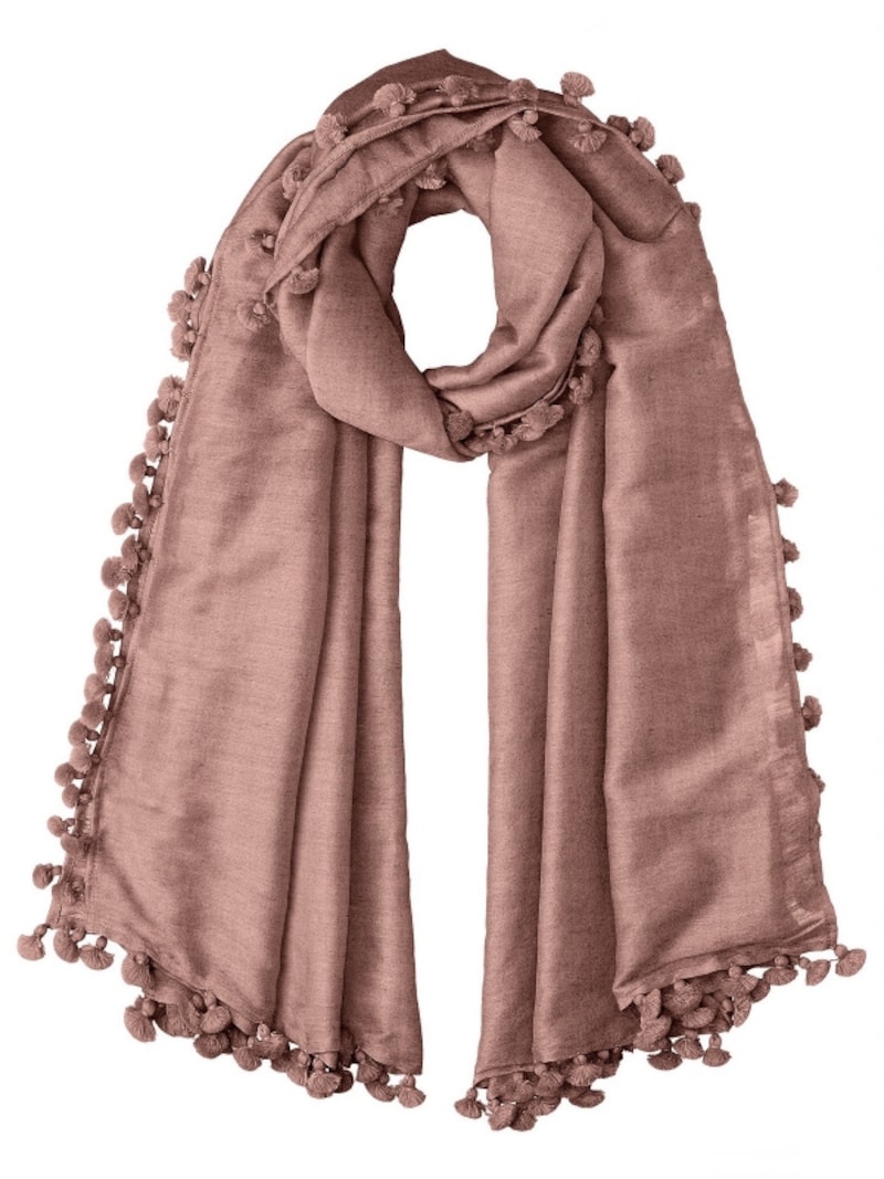 CITRUS(シトラス) シルクウール ポンポンストール 100x200cm ピンク