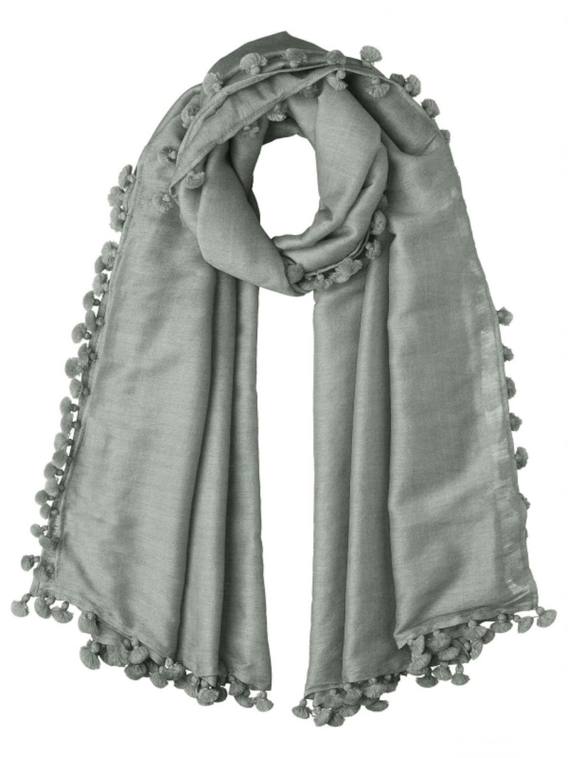 CITRUS(シトラス) シルクウール ポンポンストール 100x200cm アロジーグリーン