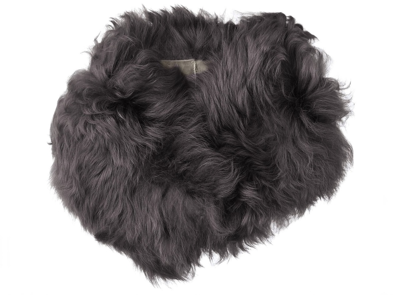 (デミルクスビームス) Demi-Luxe BEAMS / ラムファー ボタン付きストールundefinedグレー