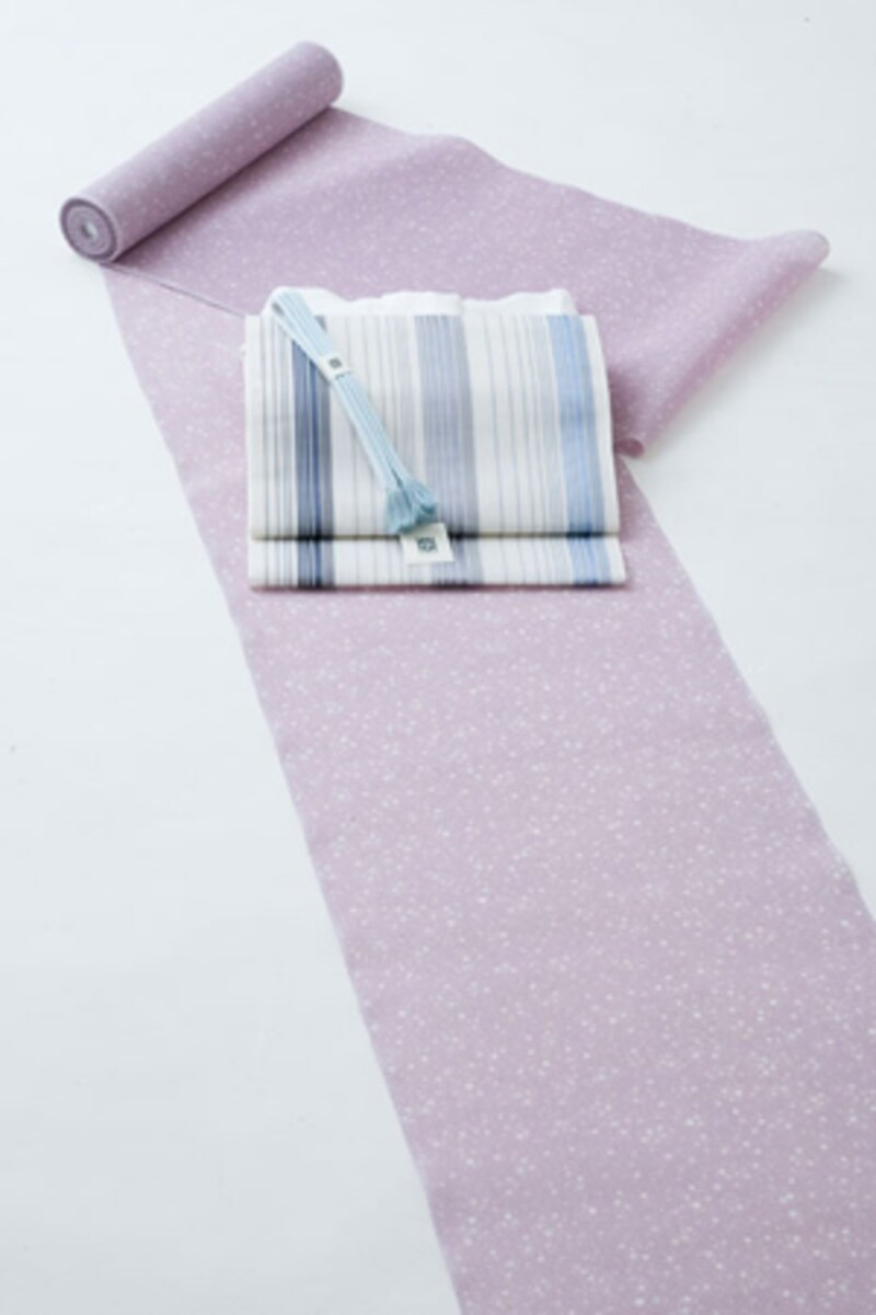 「絹紅梅型染／霰（あられ）柄」夏着物 awai