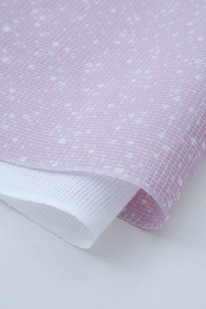 「絹紅梅型染／霰（あられ）柄」夏着物 awai