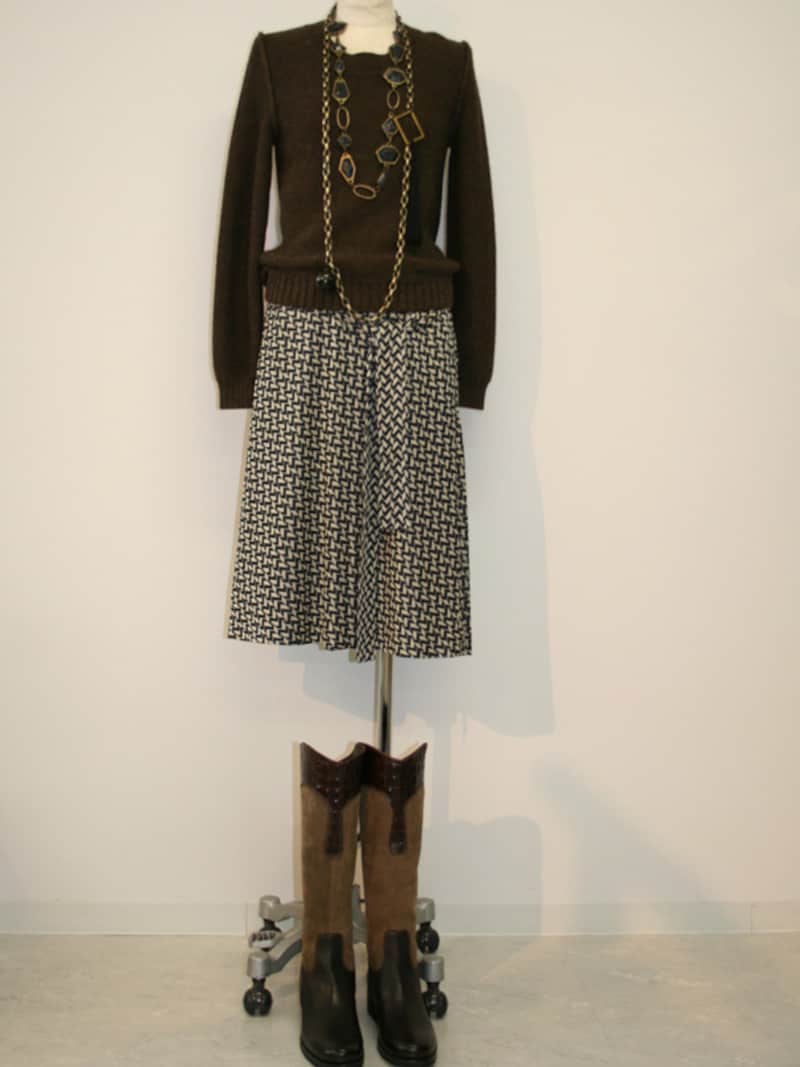 ボリュームニット+ジョッキーブーツ