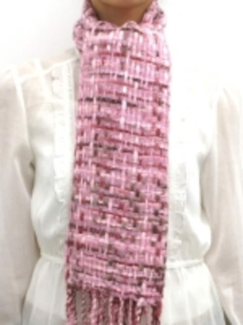 ツイード風ストール・マフラーのアスコットタイ風巻き方手順7