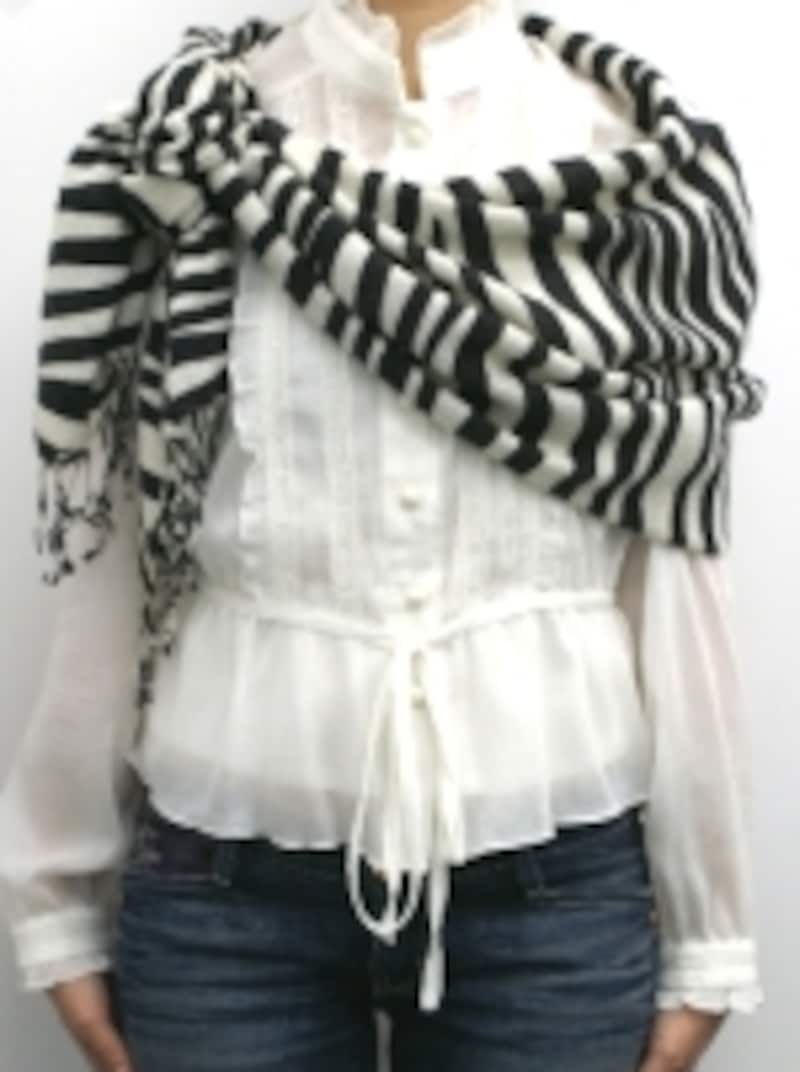 アニマル柄マフラー・ストールの巻き方手順4