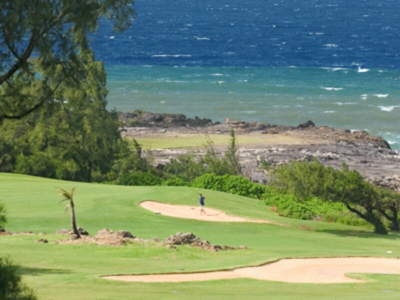 マウイ島カパルア・ゴルフ・リゾートのベイコース。海を眺めながらのショットは気分爽快！（写真協力：ハワイ州観光局）