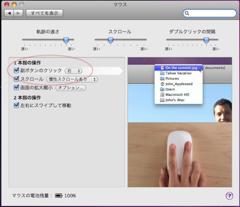 デフォルトはオフになっています。Macですから（クリックで拡大）