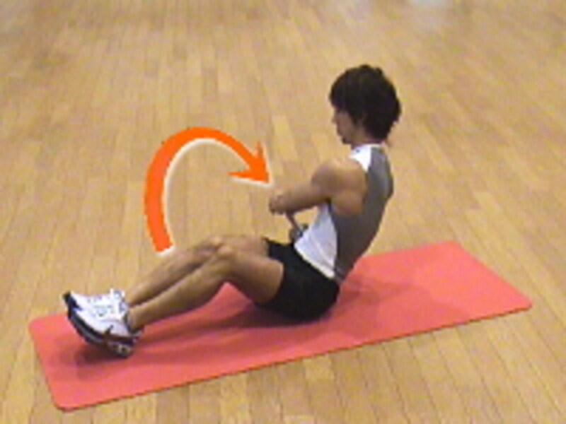 ダンベルツイスト手順2