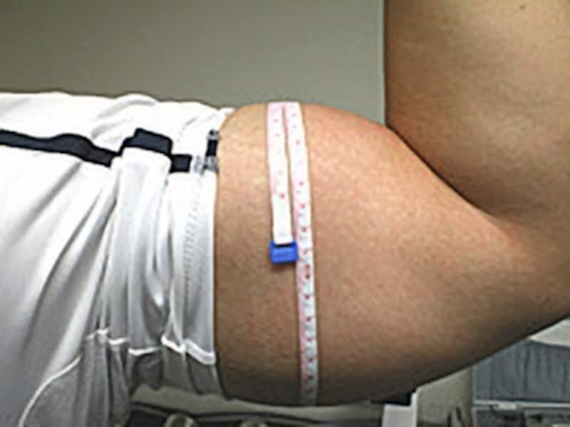 1回の加圧トレーニングで2cm太くなりました。前のページのトレーニング中の写真より血管の表面への張り出しは収まり、血液が流れて行っているのがわかります