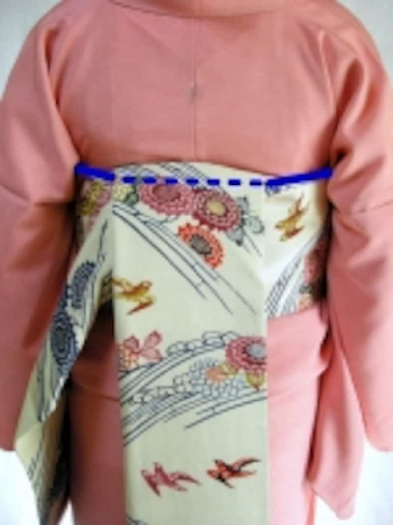 仮紐はなるべく高い位置に