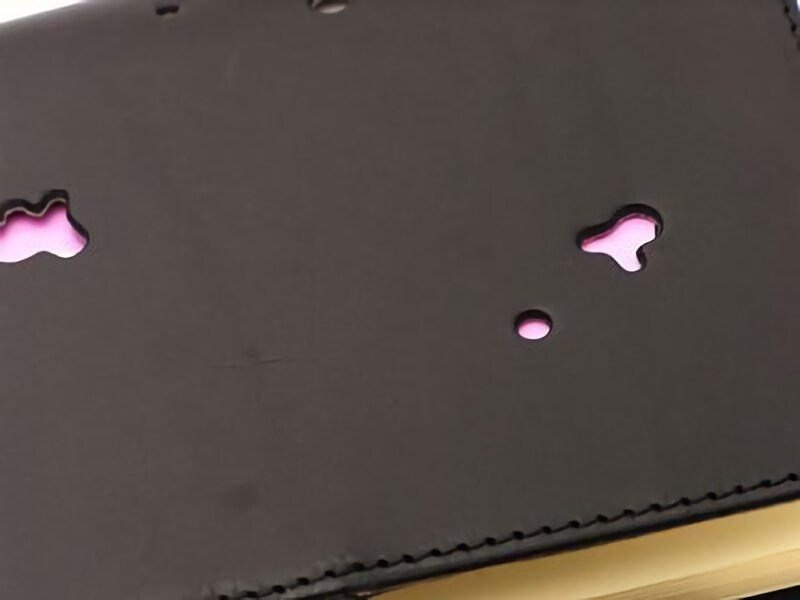 COTONA『クオバディスカバー 　ビジネス』12,600円（税込） 色紙を挟めば、虫食い風の穴に色をつけることが出来る