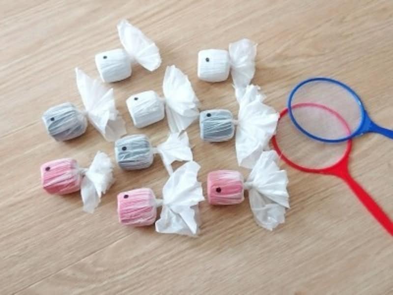 手作りおもちゃ ペットボトルふた金魚すくい