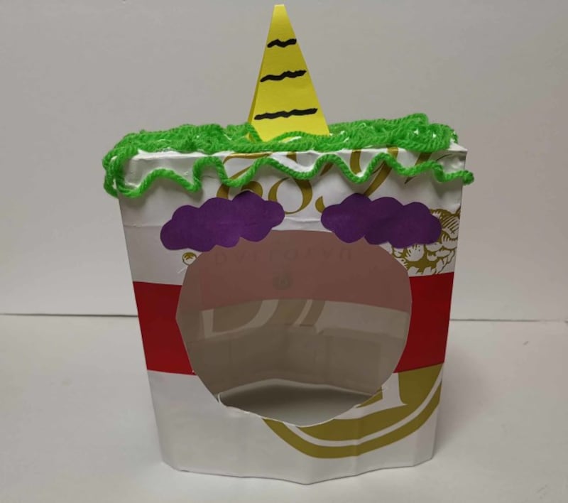 紙袋で鬼のお面を製作!乳児・1歳 2歳 3歳向け節分工作