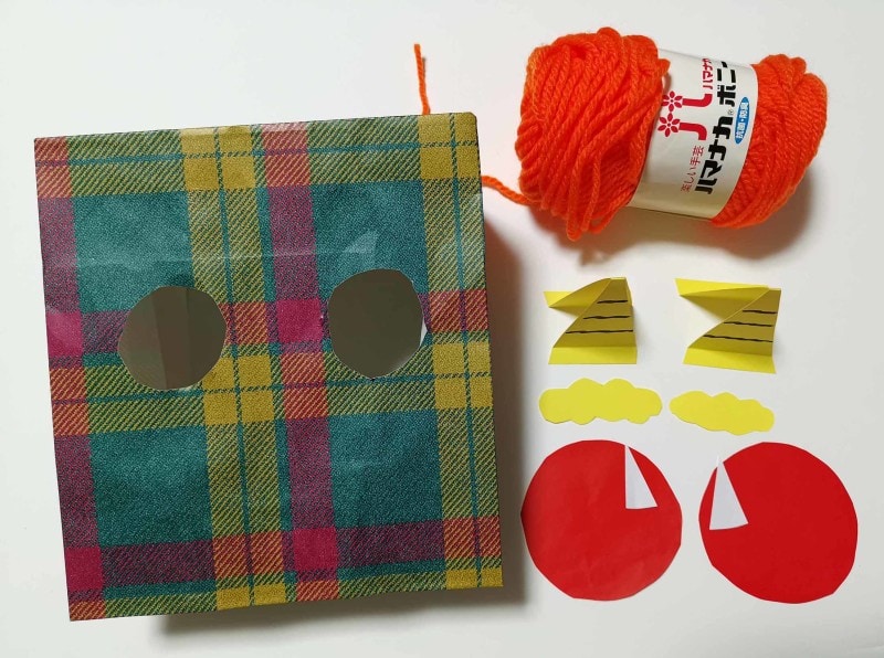 紙袋で鬼のお面を製作!乳児・4歳 5歳 6歳向け節分工作