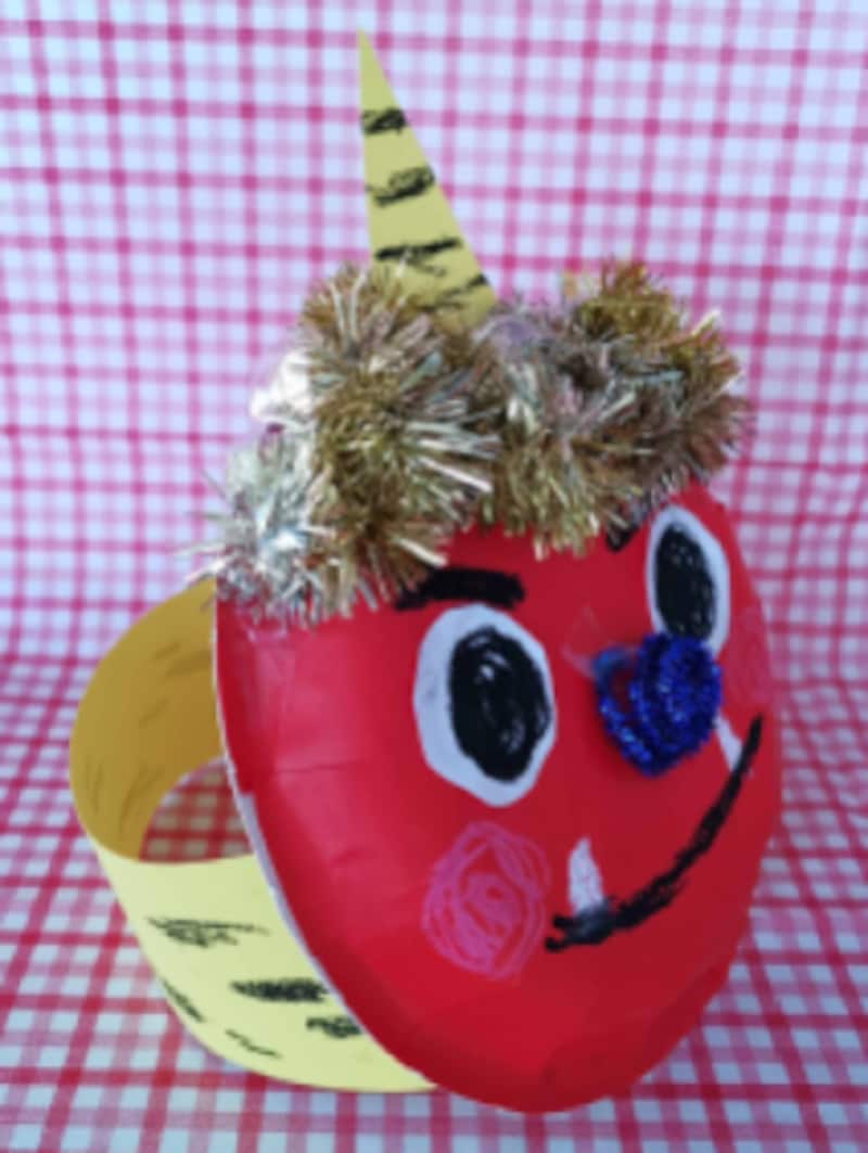 紙皿で鬼のお面製作！乳児・1歳・2歳・3歳向け 節分工作