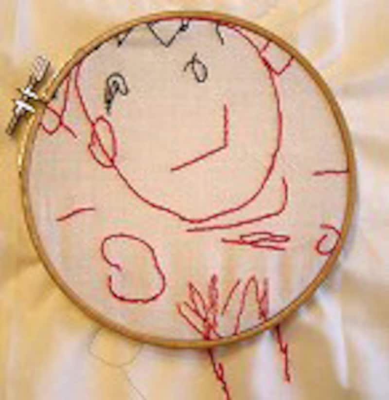 色を変えて刺繍していきます