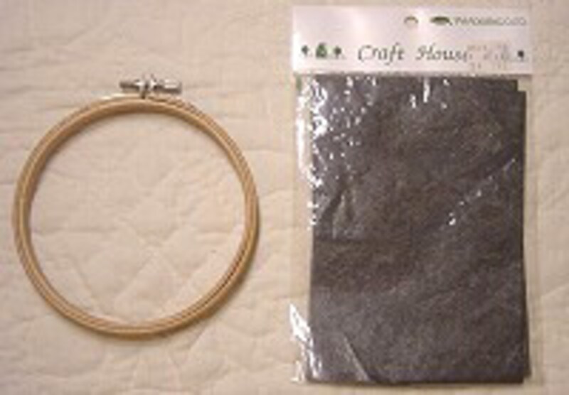 刺繍枠と転写シート（グラファイトペーパー）