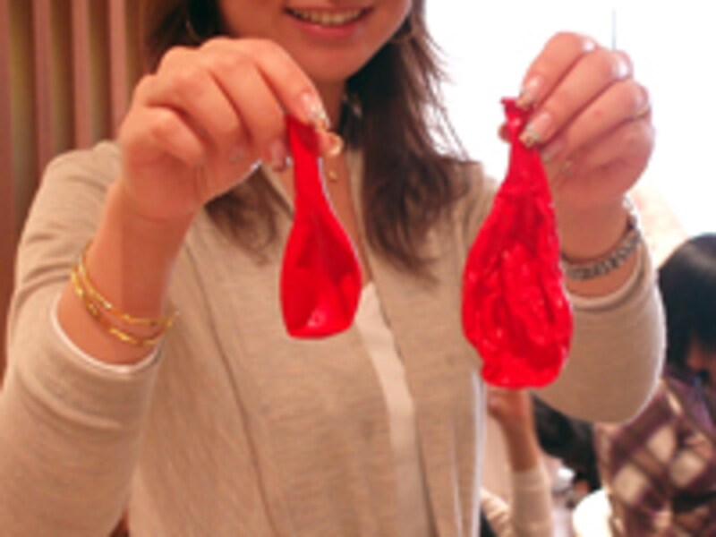 風船、使用前・使用後