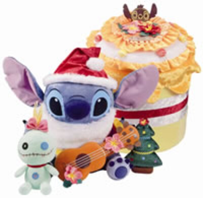 ディズニーストア限定 2006ケーキの中にサンタスティッチが入っているぬいぐるみ ディズニーストア限定 2006ケーキの中にサンタスティッチが入っ
