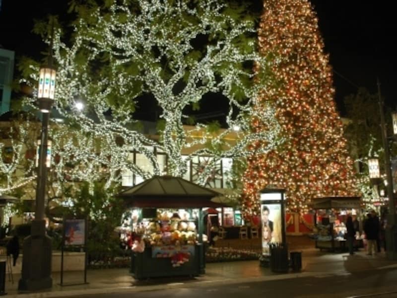 モール内はイルミネーション一色