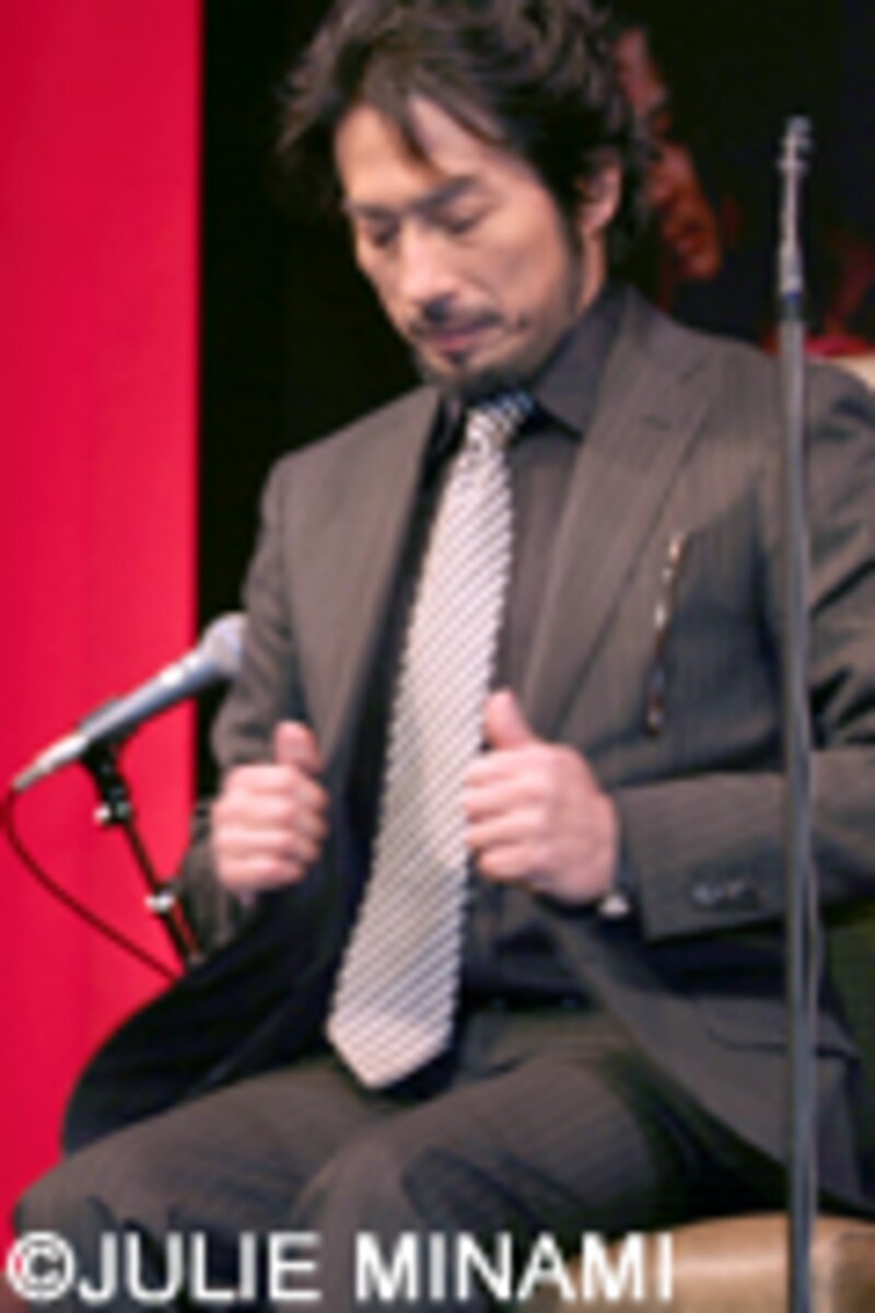 『PROMISE』来日会見-写真はチャン・ドンゴン[張東健]、真田広之、チェン・ホン[陳紅]、チェン・カイコー[陳凱歌]