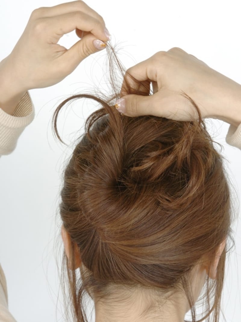 アメピンでしっかり固定していればつまみだしてもくずれない