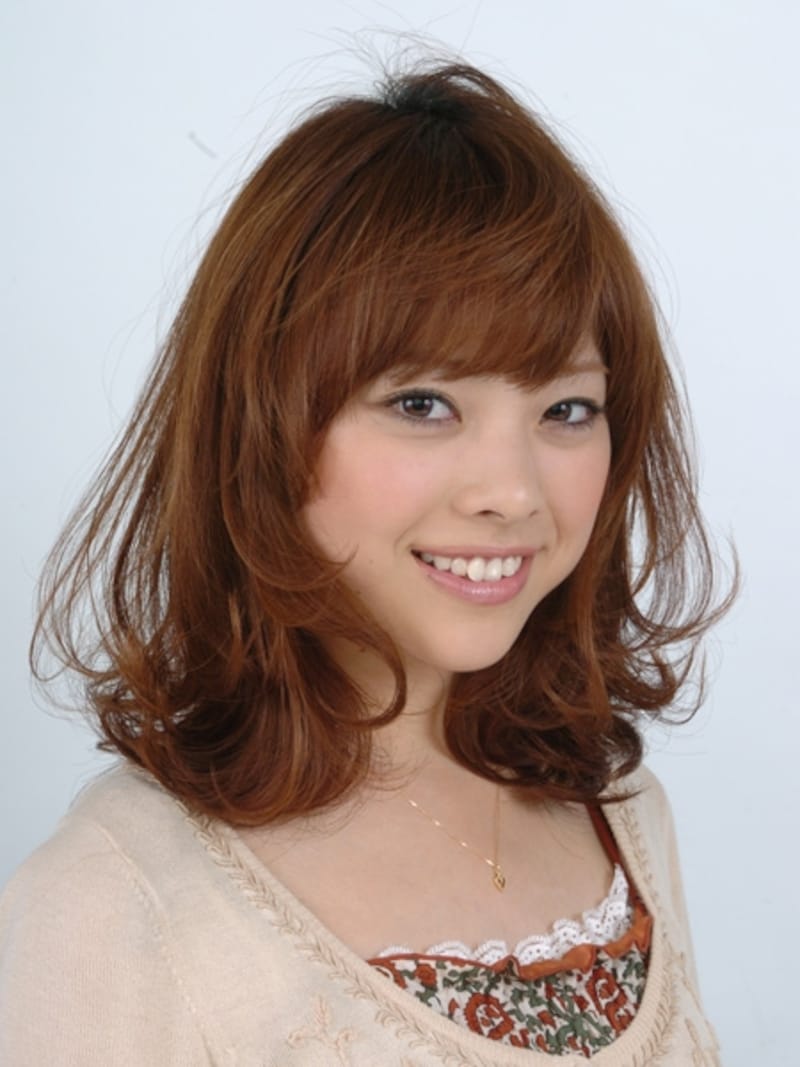 鎖骨ラインワンレングス　カールウェーブ