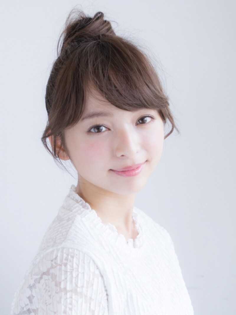 お団子ヘアの仕上がり