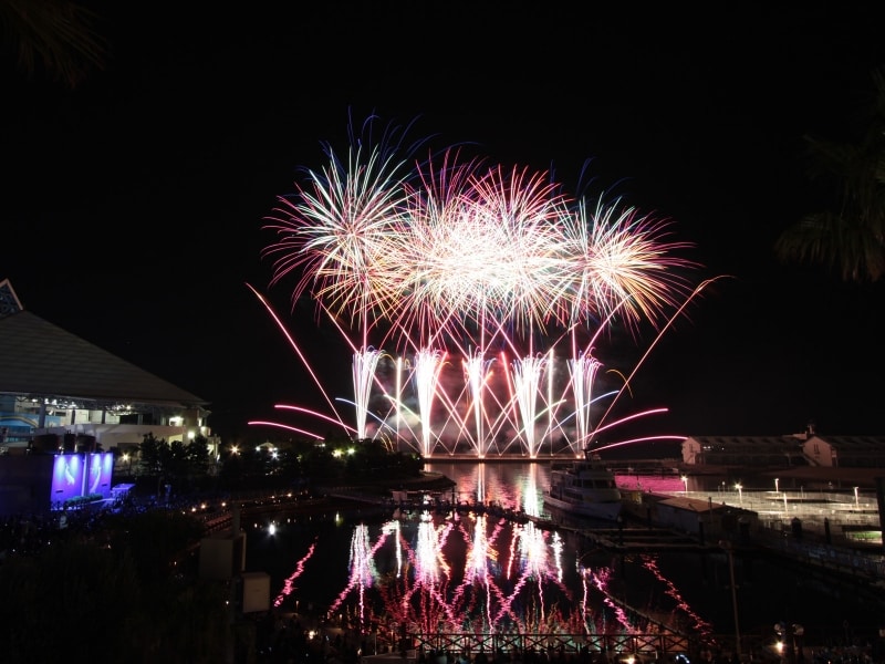 音楽に合わせて花火が打ち上がる「ニューイヤー花火シンフォニア」(画像提供:横浜・八景島シーパラダイス)