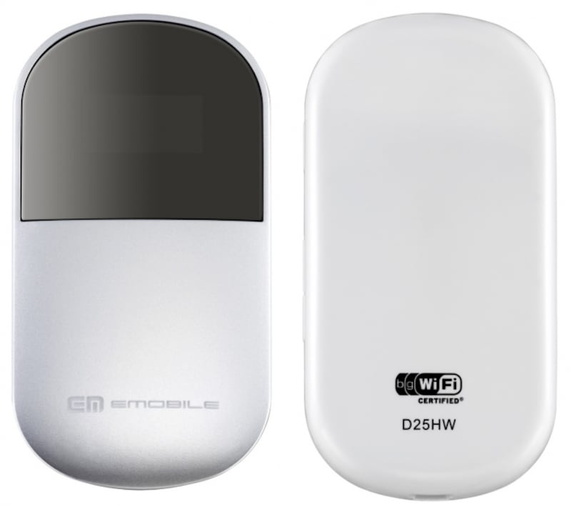 イー・モバイルが2009年11月に発売した「Pocket WiFi D25HW」