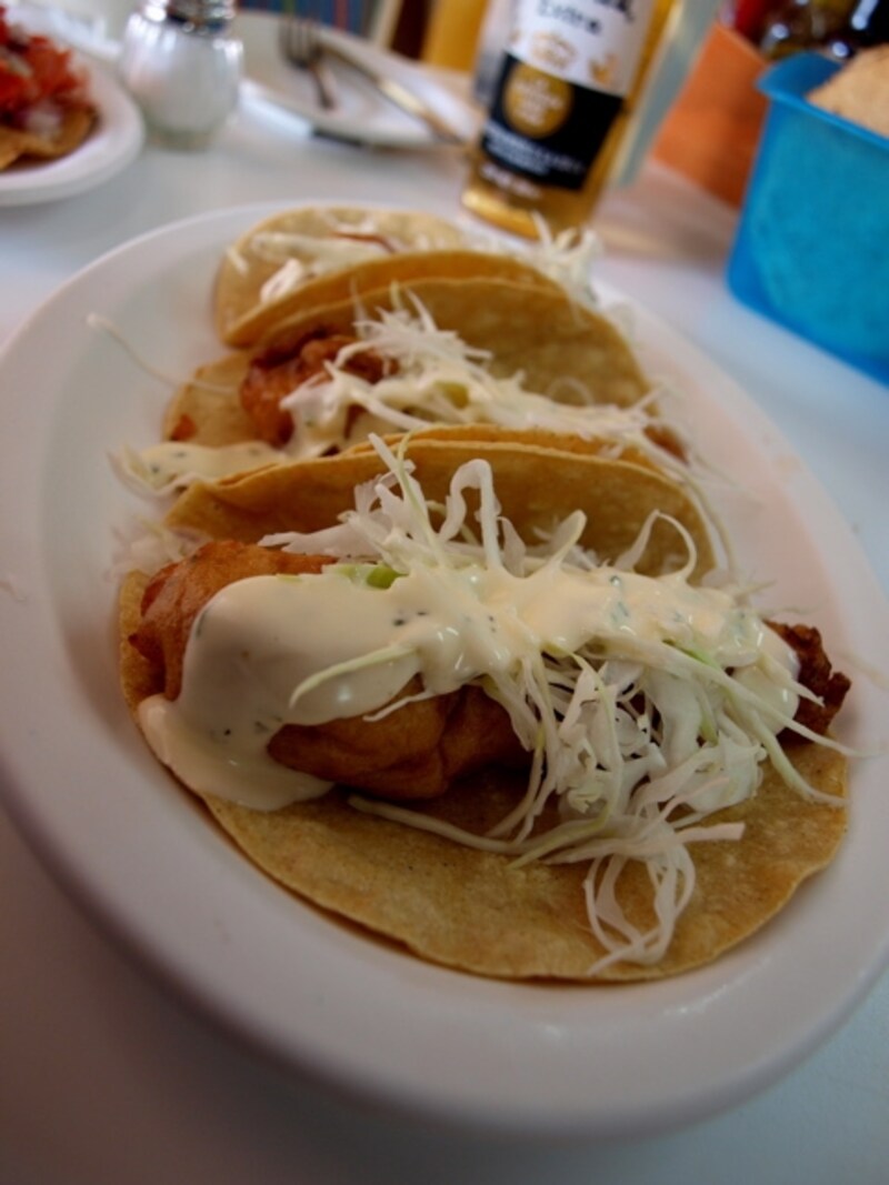 新鮮な素材だからこそ美味しいエビのタコス、タコス・デ・カマロン