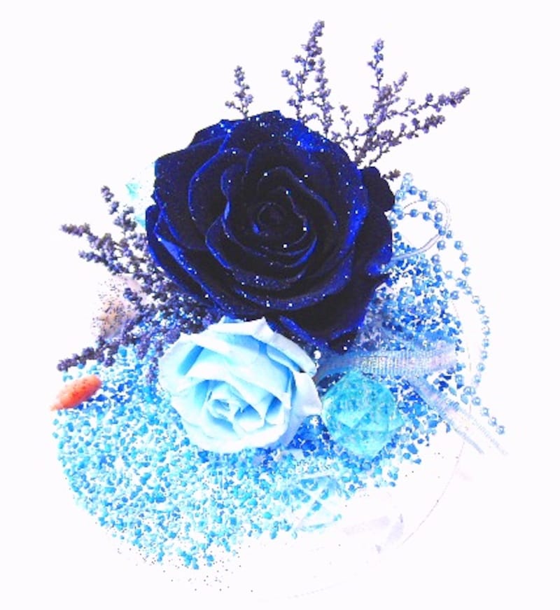 青い真珠のようなバラ
