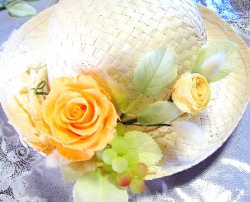 帽子に取り付けた所