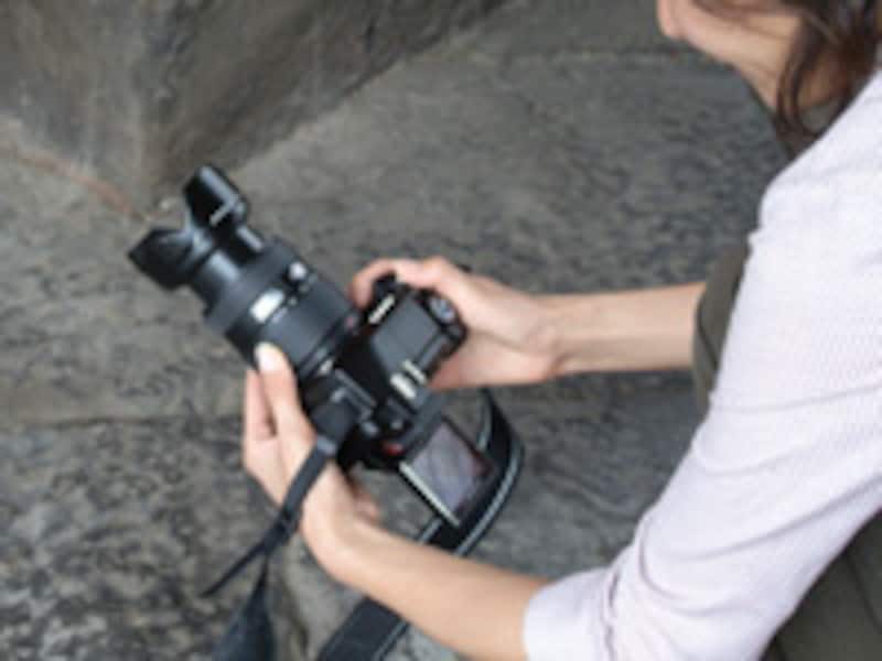 低い位置からの撮影風景