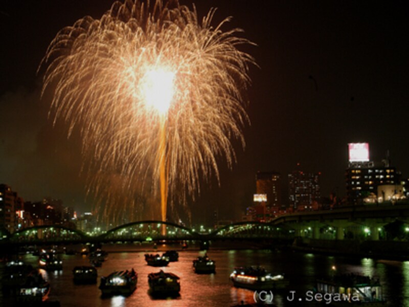 隅田川花火の全景