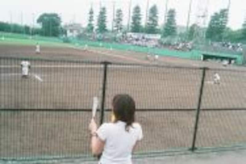 一人応援する彼女