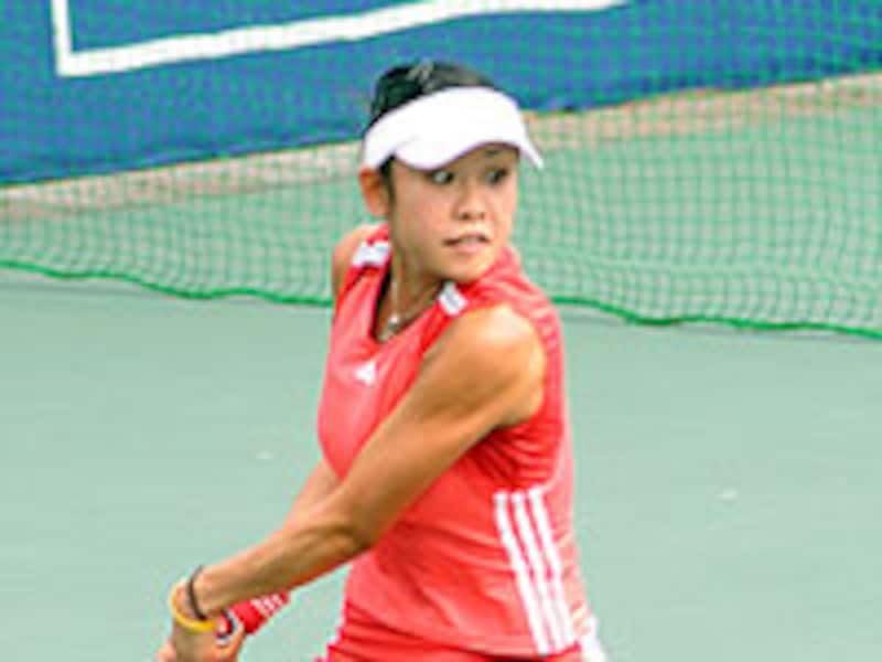AIG OPENに出場していた中村藍子選手　画像提供：tennis365.net