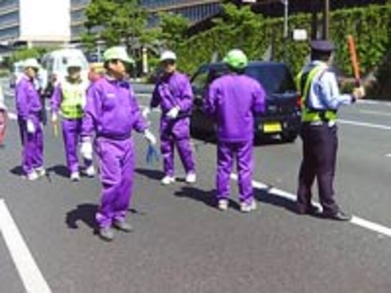東京マラソンコース計測中
