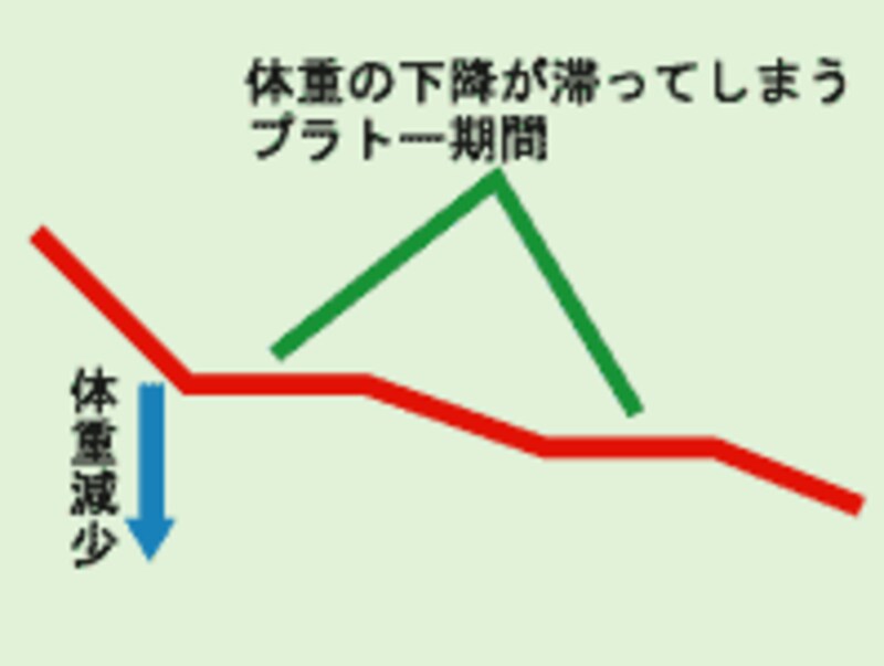 体重の下降グラフイメージ