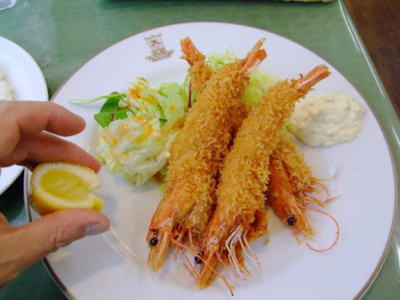洋食入舟の海老フライ