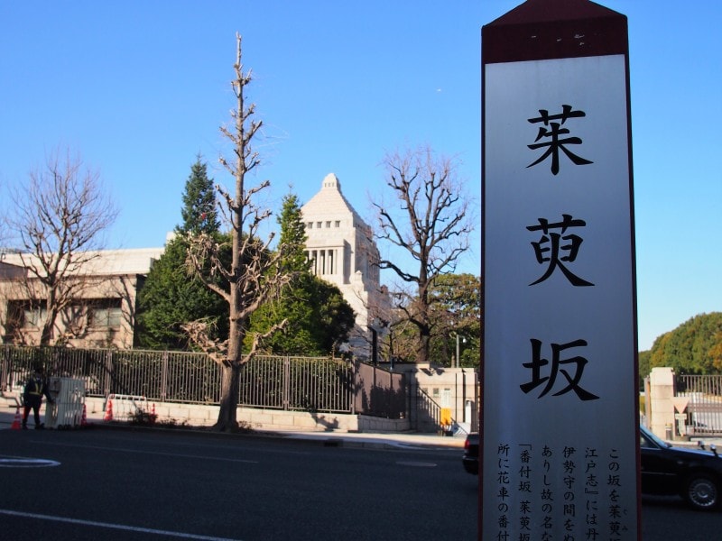 東は大久保の家があった潮見坂から、西は総理官邸まで続いている