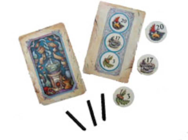 魔法のレシピカードと材料チップ