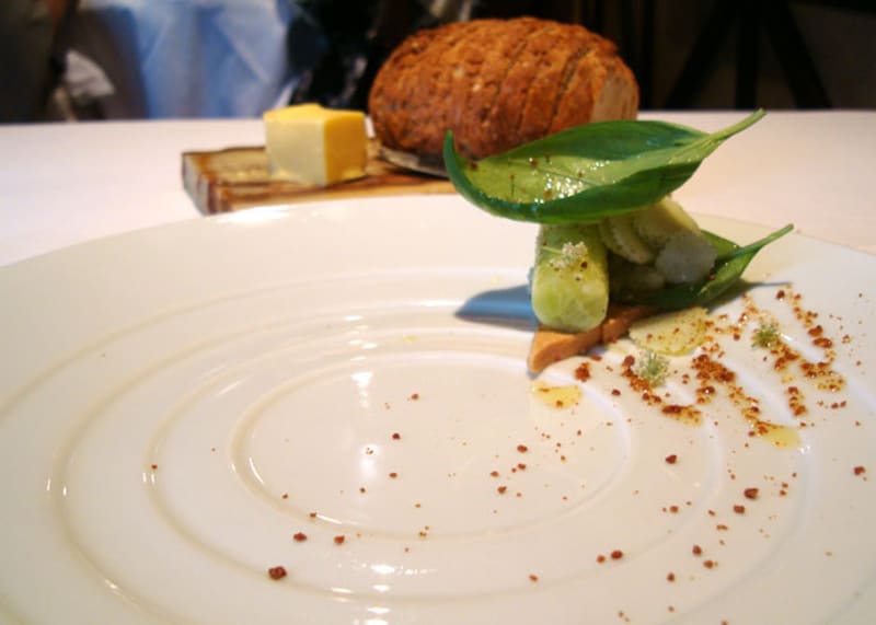 フォアグラとハーブ野菜