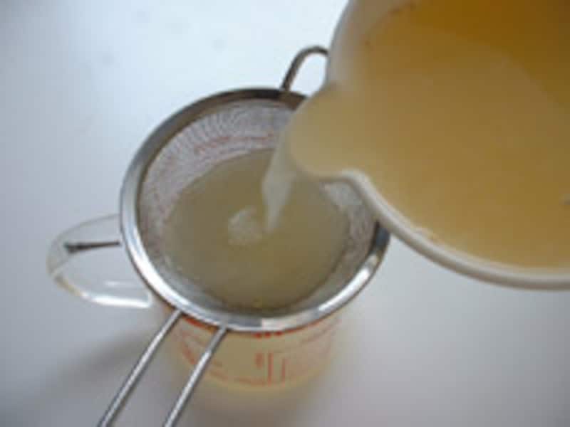 ジュースを必ず漉す