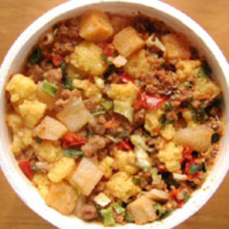 カップヌードルチャイナ　辛味豆板醤味噌のできあがり