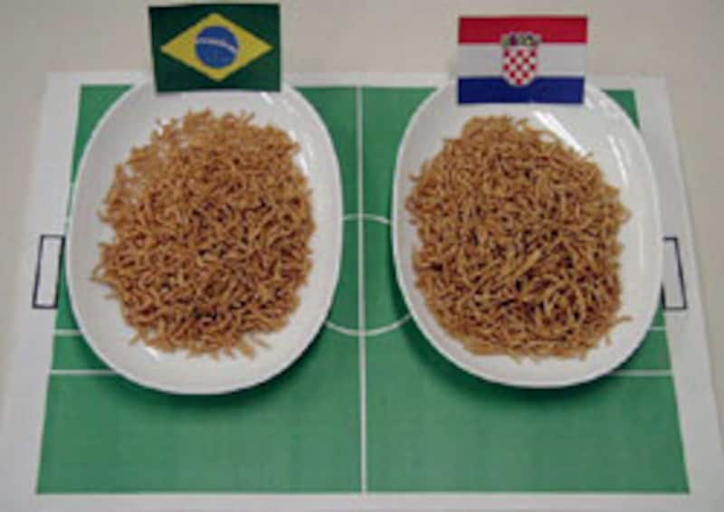 ベビースターワールドラーメンカップ　ブラジル対クロアチア