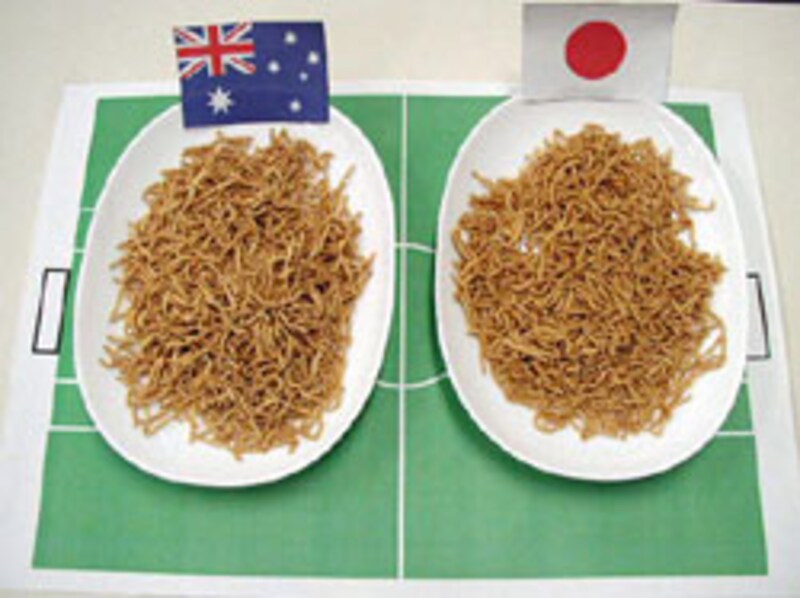 ベビースターワールドラーメンカップ　オーストラリア対日本