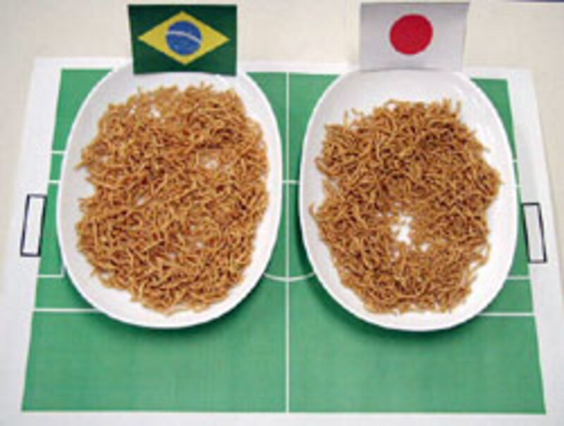 ベビースターワールドラーメンカップ　ブラジル対日本