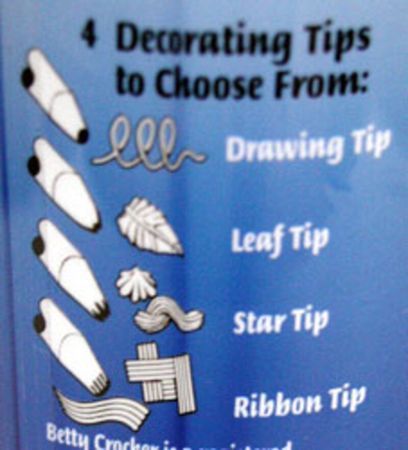 Betty Crocker Easy Flow Decorating Icingのノズル一覧