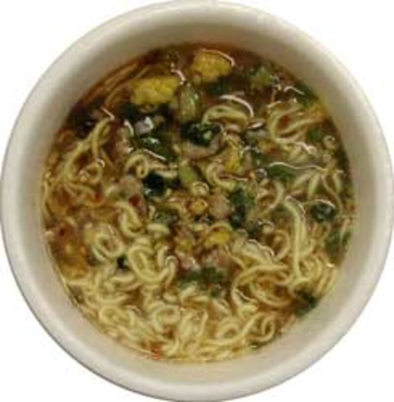 エースコック あつあつさん 生姜とろみ醤油ラーメン でき上がり